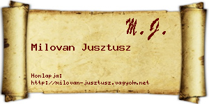 Milovan Jusztusz névjegykártya